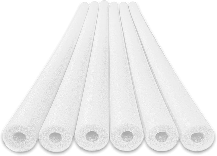 6 Pack Foam Pool Noodles – 48” X 2.5” Hollow Core – Extra Dense, Durable – Made in North America