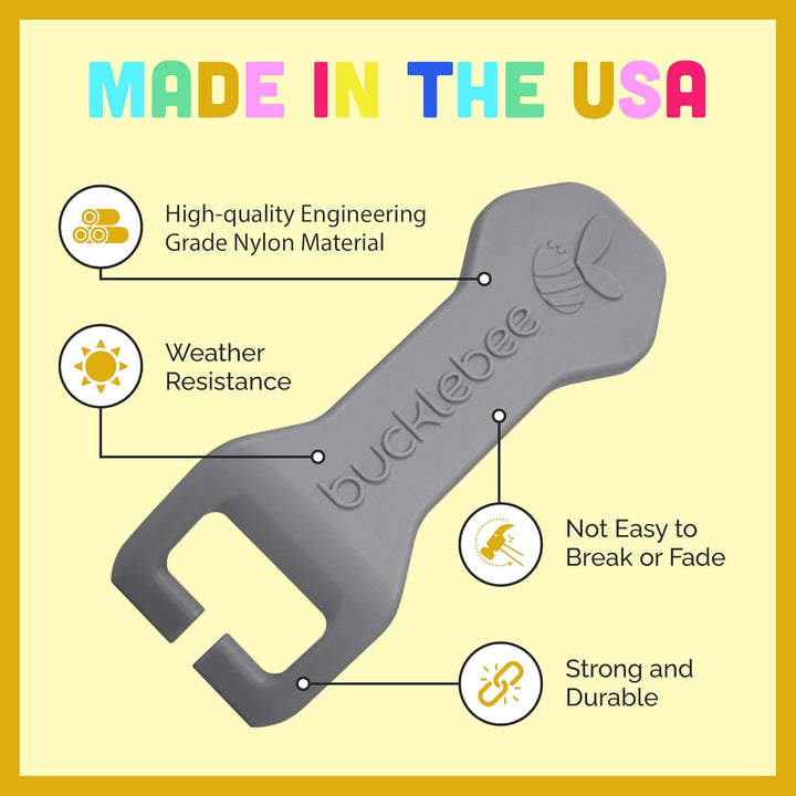 Easy Car Seat Buckle Release Aid for Children Unbuckle Car Seat Release Tool - Button Pusher - Opener for Nails - Buckle Release Tool (2 Packs Gray)