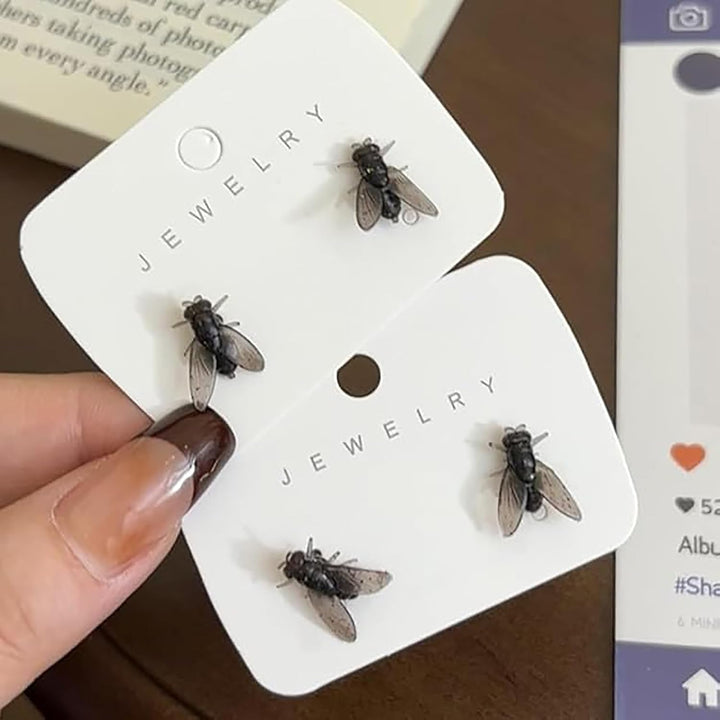 Realistic Fly Earrings, Simulation Mini Personalized Black Fly Earring, Realistic House Fly Earrings, Novelty Abstract Gift