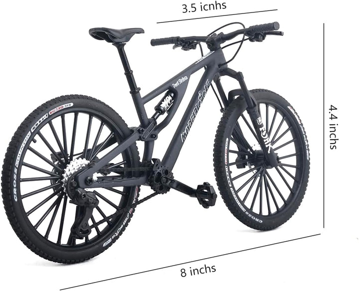 1:8 Scale Die-Cast Mini DS Dual Slalom Mountain Bike Toy FS Bicycle Model Alloy Mini Cake Topper Desktop Decoration Crafts for Cycling Lovers Bike Racers Athletes Children (Black)