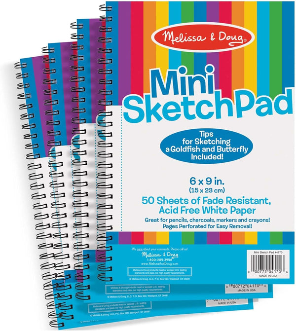 Mini-Sketch Spiral-Bound Pad (6 X 9 Inches) - 4-Pack