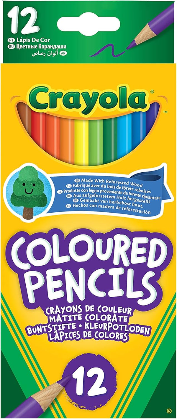 Colouring Pencils - Assorted Colours (Pack of 12) | a Must-Have for All Kids Arts & Crafts Sets | Ideal for Kids Aged 3+