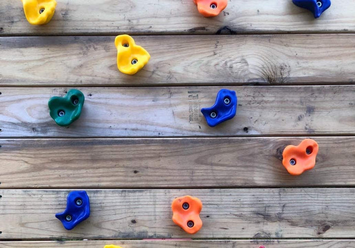 15Pc Colourful Pig Nose Shape Children Rock Climbing Holds Indoor Outdoor Kids Playground Build - Mounting Hardware Kit Included