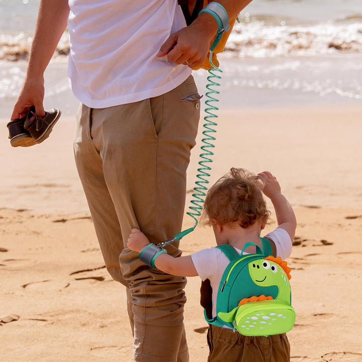 Toddler Harness Backpack Leash, Cute Dinosaur Backpacks with anti Lost Wrist Link, Cute Mini Child Backpack Wristband Tether Strap and Protection Leashes for Boys Girls Aged 1-3 Years