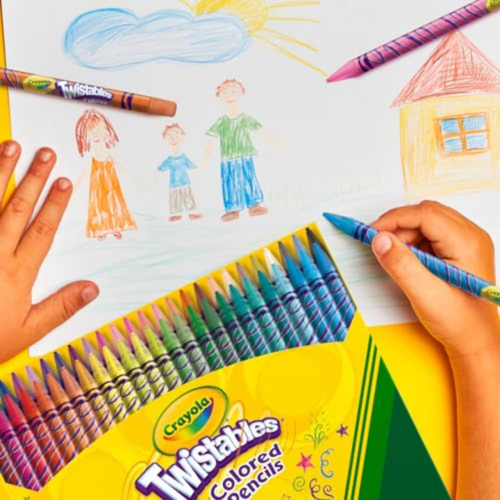 Twistables Colored Pencil Set for Kids (50Ct), No Sharpen Coloring Book Pencils, Essential Classroom Supplies, Cute Back to School Gifts for Kids, 4+