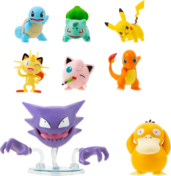 Pokemon Battle Figure 8 Pack - Six 2-Inch and Two 3-Inch Battle Ready Figures Including Pikachu