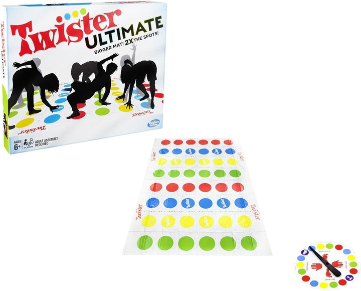 Twister Ultimate: Bigger Mat, More Colored Spots, Family, Kids Party Game Age 6+; Compatible with Alexa (Amazon Exclusive)