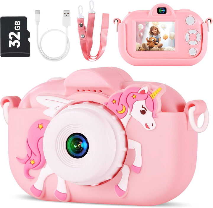 Kids Camera Boys Toys for 3 4 5 6 7 8 9 Years Old Boys, 48MP Dual Lens Kids Digital Camera Christmas Birthday Gifts, 1080P HD Video Selfie Toddler Camera with 32G SD Card