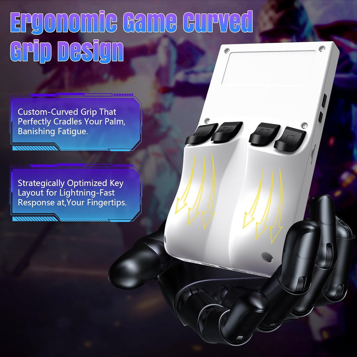 2025 New Upgrade R36MAX Retro Handheld Game Console with 64G Built-In 18000+ Classic Games, Portable Hand Held Open Source Linux System 4.0-In 4K HD IPS Screen Video Player (White 64GB)