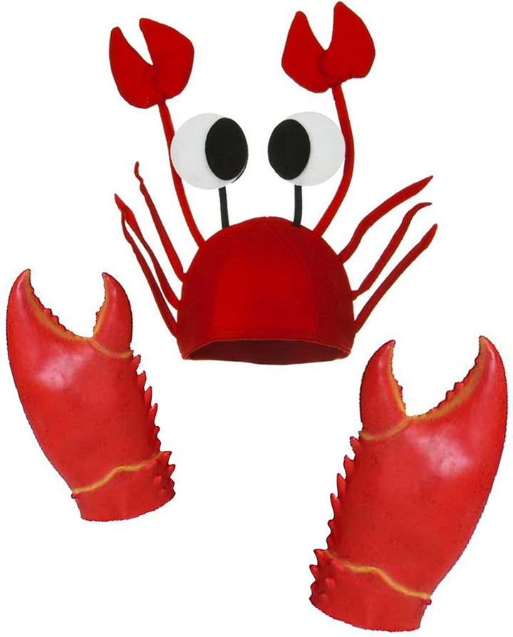 Crab Hat Set- Funny Party Hats Dress up Crazy Theme Party Roleplay Hats Set Novelty 3D Crab Hat for Unisex
