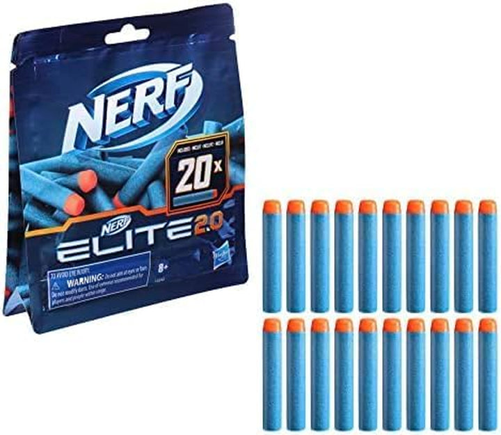 Elite 2.0 20-Dart Refill Pack, 20 Official  Elite 2.0 Foam Darts, Compatible with All  Blasters That Use Elite Darts, Kids Stocking Stuffers