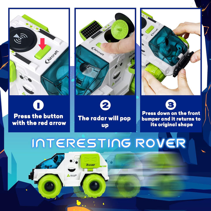 Space Rocket Toys for Kids Shuttle Toy with Astronaut Figure and Rover for Boy 5-12 Kid Spaceship Planet Stem for Boys & Girls