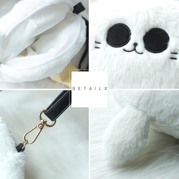 8Inch/20Cm Gojocat Plush Bag - Anime Crossbody Plush Purse Stuffed Animal Cat Shoulder Bag Collectible Gift for Anime Fans