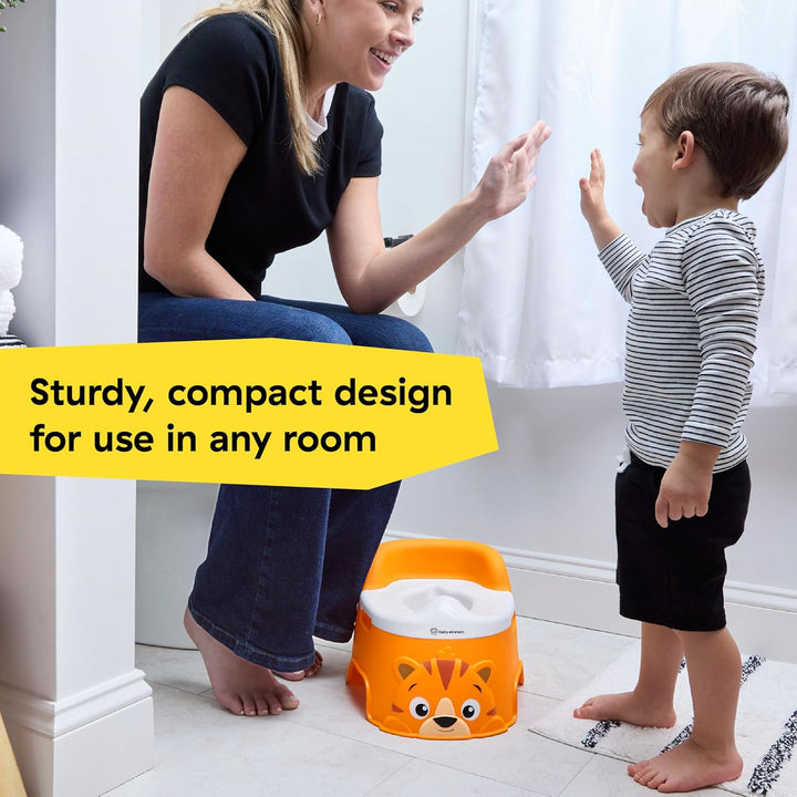 Tinkle and Reveal Tiger Potty Training Toilet, Non-Skid Toddler Potty, Removable Bowl, Ages 18+ Months