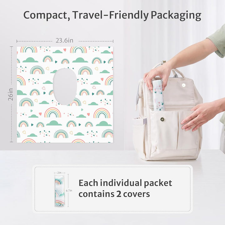 20 Pcs Toilet Seat Covers Disposable for Toddlers & Adults, Extra Large Waterproof, Portable Package for Travel, Kids Potty Training