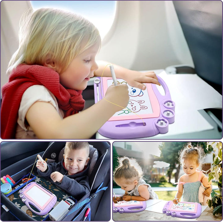 Magnetic Drawing Board Toddler Toys for Girls Gifts, Erasable Sketch Writing Doodle Pad Travel Games for Kids in Car, Early Education Learning Skill Development Toys for Kids Toddlers