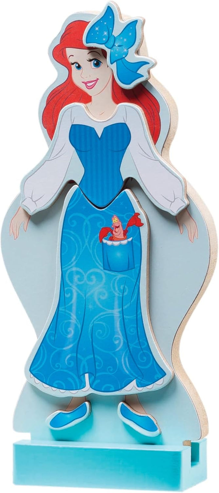 Disney Ariel Magnetic Dress-Up Wooden Doll Pretend Play Set (30+ Pcs)