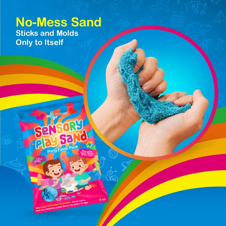 Sensory Play Sand Party Favor Pack Set - 24 Count 2Oz Play Sand Set - Sensory Molding Sand Toy Inspires Creativity & Imagination Use for Goodie Bags & Stocking Stuffers