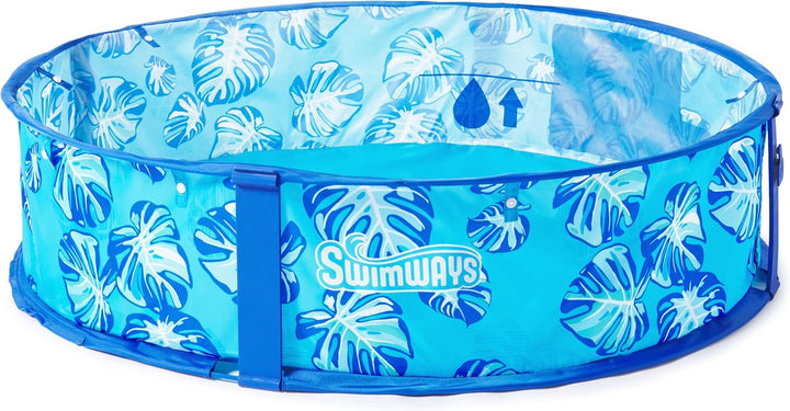 Elite Pop-Up above Ground Pool, Baby Pool with Canopy & Carrying Case, Foldable Kiddie Pool for Ages 9-24 Months, Measures 32", Blue