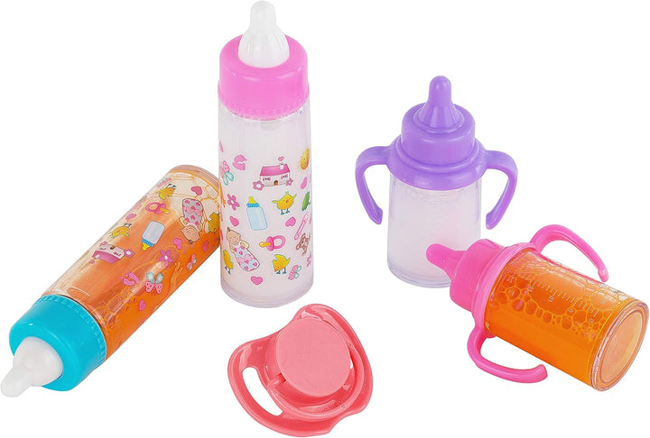 ®, My Sweet Baby Disappearing Doll Feeding Set, Baby Care 6 Piece Doll Feeding Set for Toy Stroller | 2 Milk & Juice Bottles with 2 Toy Pacifier for Baby Dolls
