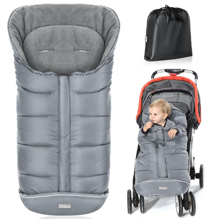 Universal Footmuff for Stroller, Winter Warm Baby Stroller Bunting Bag, Waterproof Windproof Warm Polar Fleece Lined for Toddler Stroller Sleeping Bag, Black