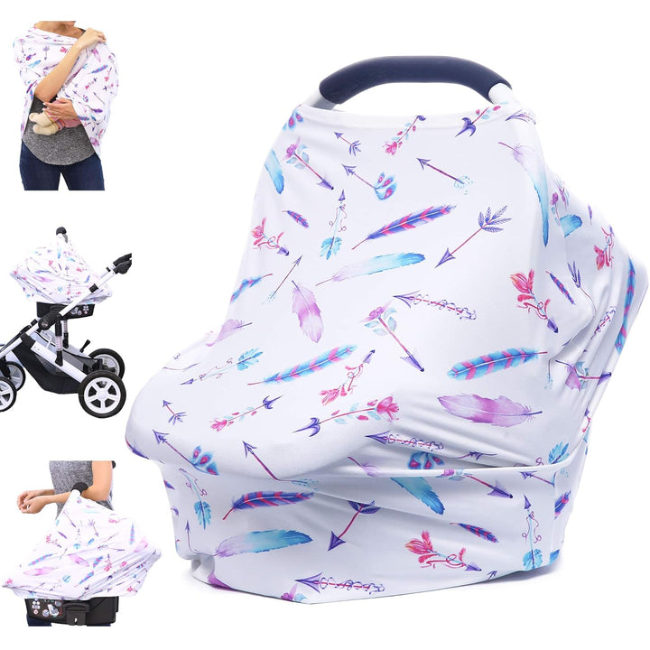 Car Seat Canopy Breastfeeding Cover - Multi Use Baby Stroller and Carseat Cover, Breastfeeding Covers, Boys and Girls Shower Gifts (Classical Arrows)