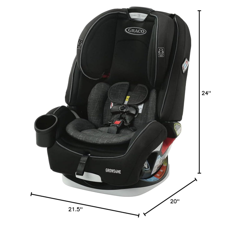 Grows4Me 4-In-1 Car Seat, Convertible Infant to Toddler Car Seat and Booster, West Point Design, for 10 Years of Safe, Comfortable Journeys