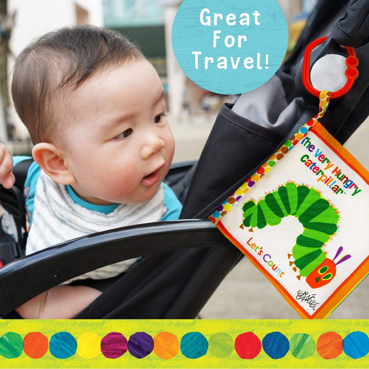Let'S Count Soft Book - World of Eric Carle the Very Hungry Caterpillar Baby on the Go Clip Teething Crinkle Soft Sensory Book for Babies, 5.25X5.25 Inch