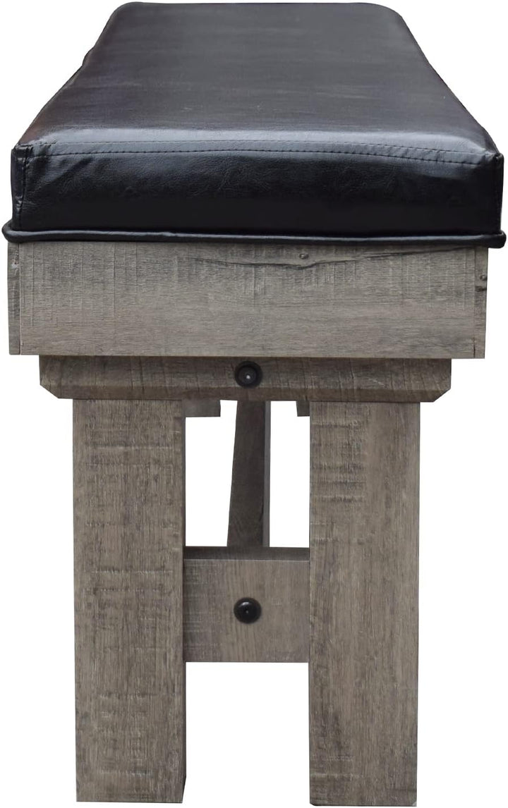 Logan 7-Ft Pool Table Combo Set with Benches - Rustic Gray with Blue Felt, Barnwood