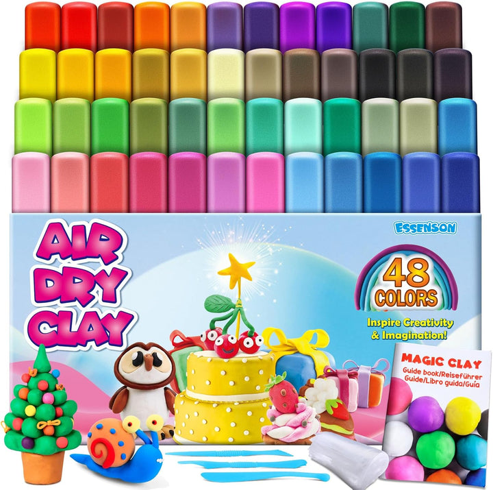 Magic Clay - Air Dry Clay 24 Colors, Modeling Clay for Kids with Tools, Toys Gifts for Age 3 4 5 6 7 8+ Years Old Boys Girls Kids