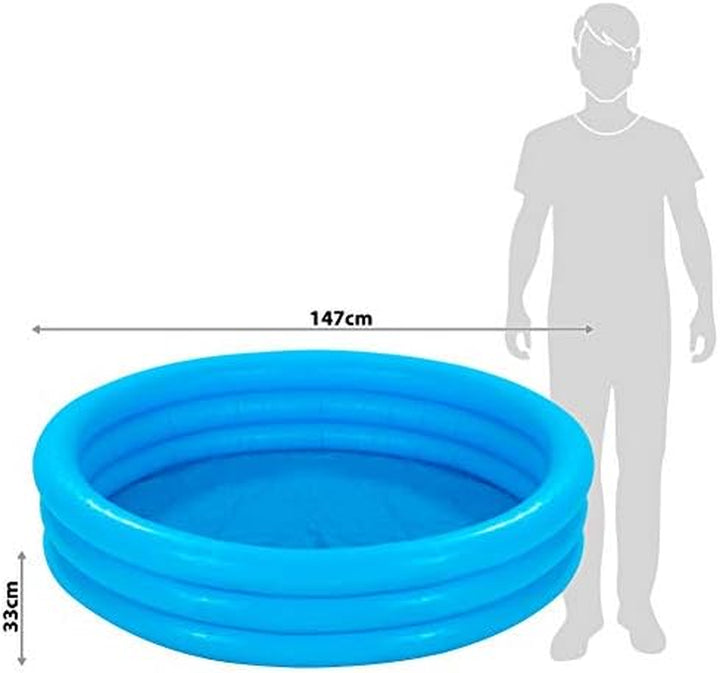 58426EP Crystal Blue Inflatable Kiddie Pool, 58In X 13In, for Ages 2+