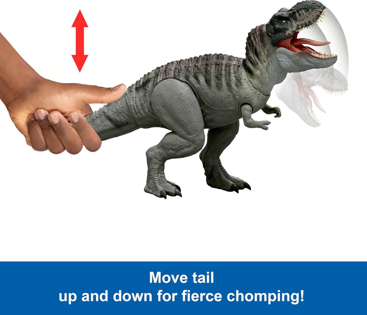 Jurassic World Rebirth Power Devour Tyrannosaurus Rex Dinosaur Figure with Tongue Activated Constant Chomp, Lights & Sounds, Digital Play