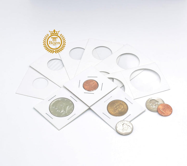 300PCS Coin Flips in 6 Sizes Cardboard Coin Holders for Colletors 2X2 Inch Coin Cardboard Coin Flips for Coin Collection (Coin Flips 6-300)