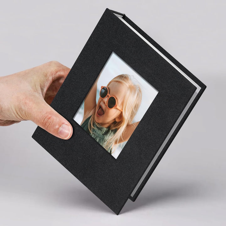 Small Photo Album 4X6 Slip-In Picture Album 50 Pages Holds 100 Photos, Portable Photo Book 4X6 for Wedding Family Baby Travel Blue