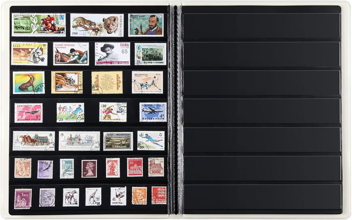 Stamp Collecting Album, 7 Rows Pockets Stamp Book for Collectors, 10 Sheets Stamp Stockbook