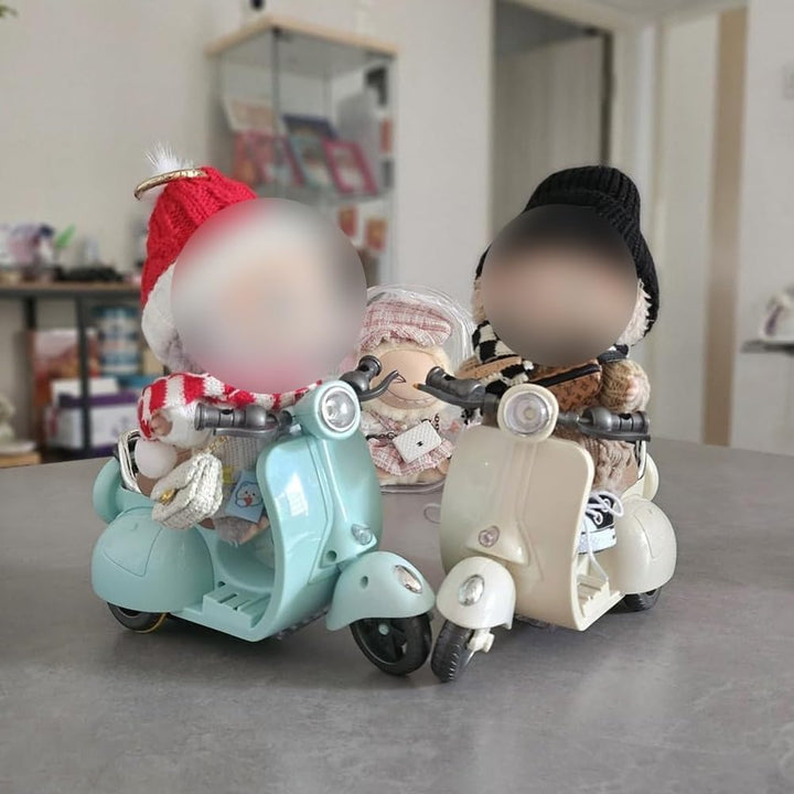 Scooter for Labubu, Scooter Toy with Light and Music, Interactive Rotating Toy Decor Desktop Ornaments(Blue)