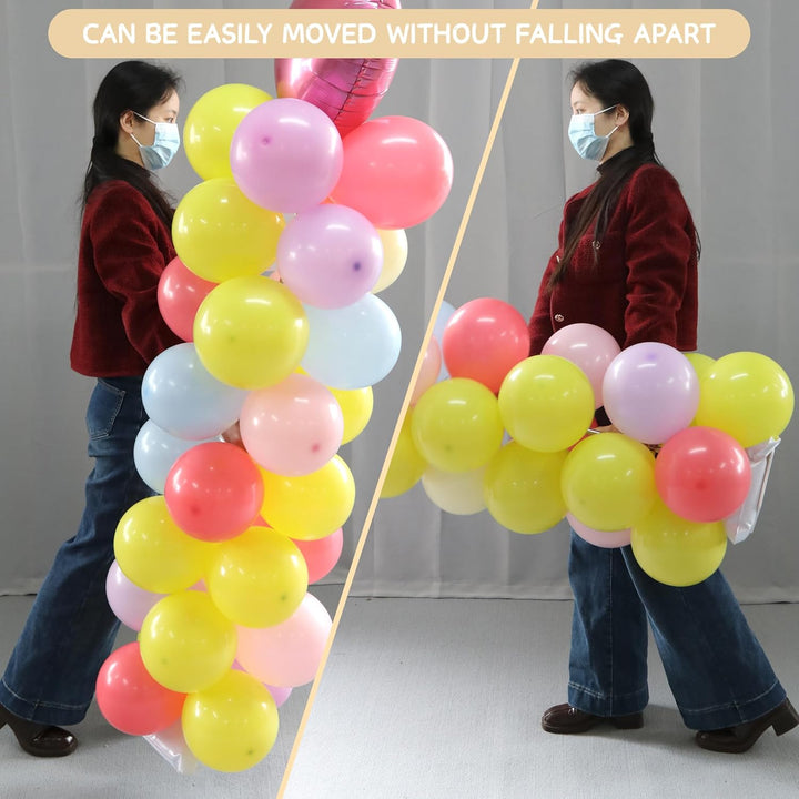 2025 Upgraded Balloon Column Stand Kit, 7 Feet Height Adjustable Balloon Tower Pillar with Reusable Metal Telescopic Design for Graduation, Wedding, Baby Shower, Birthday Party Decoration