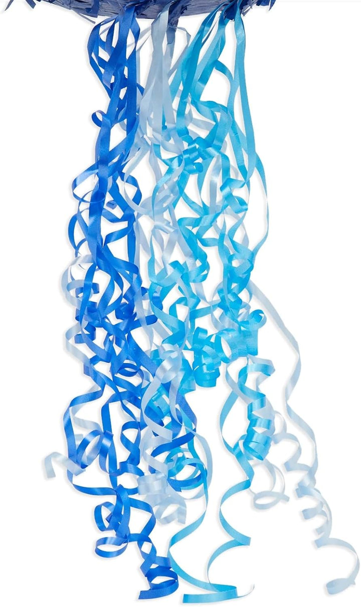 Number 4 Pull String Pinata for Boys 4Th Birthday Party Decorations - Ombre Blue (16.5 X 12 X 3 in 4 Pinata)