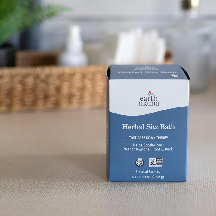 Herbal Sitz Bath | Pregnancy & Postpartum Essentials, Soothing Sitz Bath for Hemorrhoids with Witch Hazel, & Calendula, 6-Count