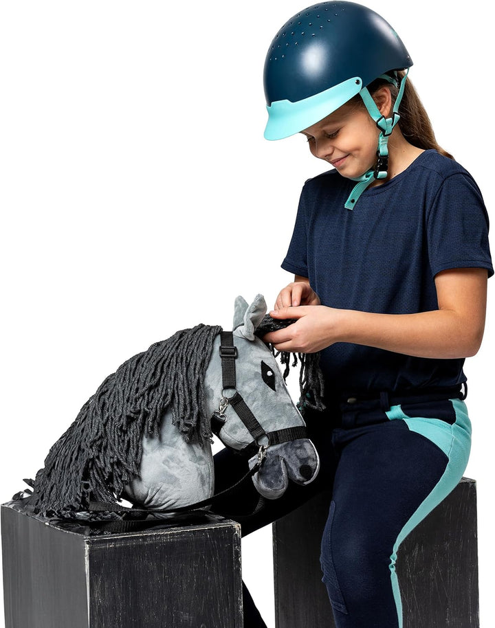 Hobby Horse - Realistic Grey Horse Head for Hobby Horsing Competitions, Large Size with Baton