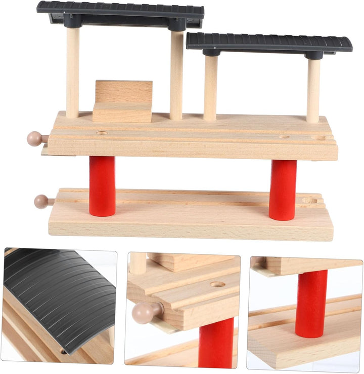 1Set Train Station Platform Educational DIY Plaything for Enhance Creativity Imagination with Interactive Railway Model for Early Learning