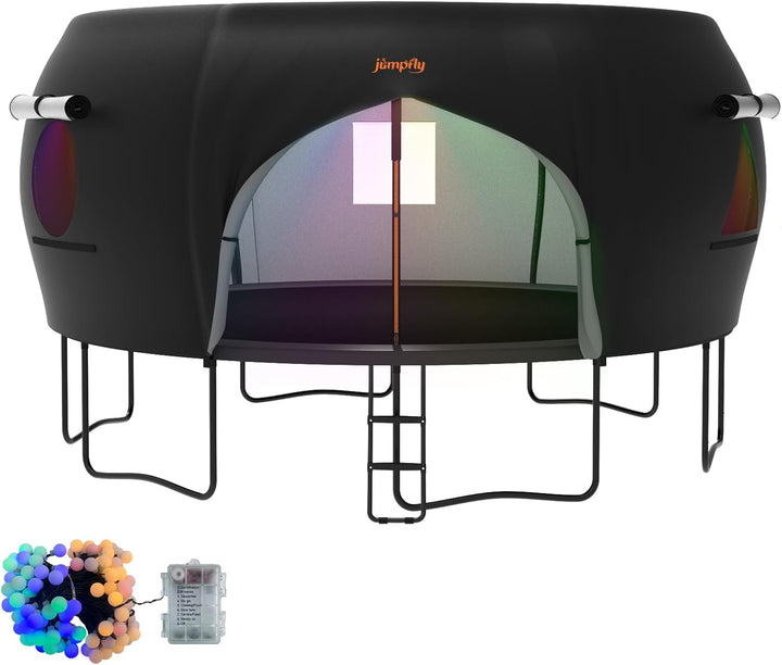 round Trampoline Tent for Kids(Tent Only),Fit for 6/8 Curved Poles round Trampolines, Trampoline Shade Cover with LED Light, Trampolien Accessories, Anti-Tear