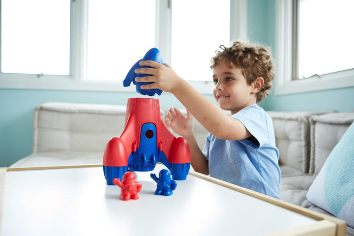Rocket with 2 Astronauts Toy Vehicle Playset, Blue/Red