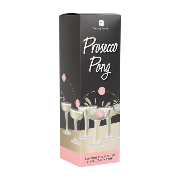 Prosecco Pong Drinking Party Game Includes Balls | Games for Bachelorette Party, Girls Night, Birthday, Bridal Shower, NYE, Christmas, 12 Glasses