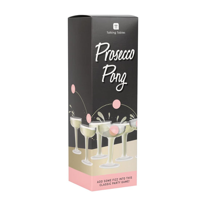 Prosecco Pong Drinking Party Game Includes Balls | Games for Bachelorette Party, Girls Night, Birthday, Bridal Shower, NYE, Christmas, 12 Glasses