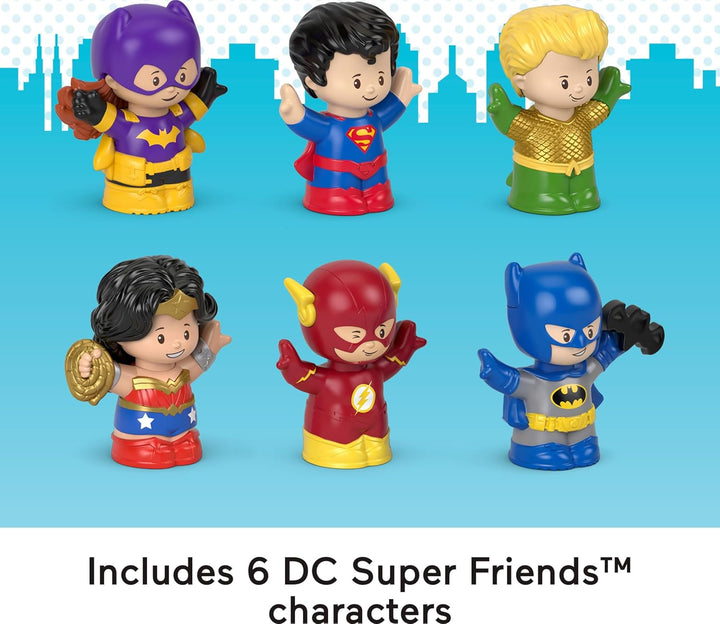 Little People Toddler Toys DC Super Friends Crime-Fighting Figure Pack Set of 6 Characters for Pretend Play Ages 18+ Months (Amazon Exclusive)