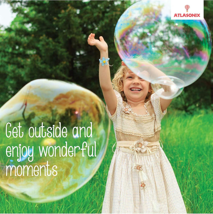 Bubbles for Kids - Giant Bubble Solution, Bubble Wands, Bubbles Powder Mix Makes 896 OZ (7 Gallons) - the Original Mix Kid Safe and Long Lasting Outdoor Toys Fun