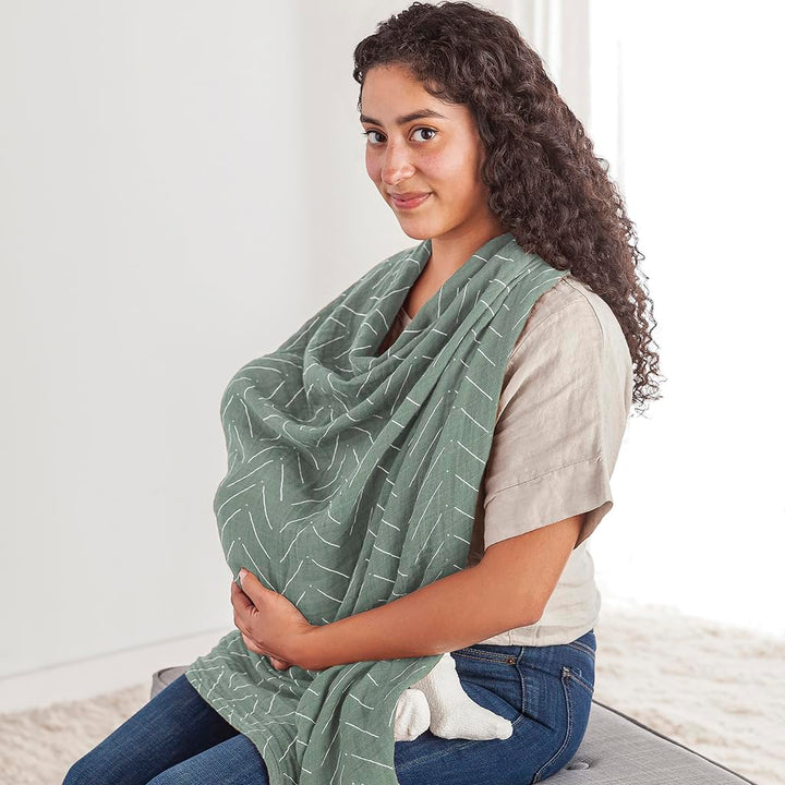 Breastfeeding Boss Multi-Use Cover – a Nursing Cover, Swaddle, Car Seat, Tummy Time Mat & Burp Cloth All in One – Made of Soft Muslin Fabric & Measures 47” X 47” (Mudcloth)