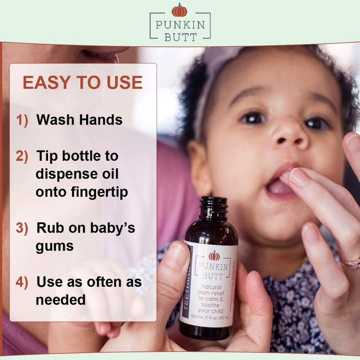 Teething Oil - 2 Oz - 100% Natural, for Babies - Proprietary Blend Includes Chamomile, Sunflower, Peppermint, and Clove - Baby Teething Relief with No Added Chemicals (2 Ounce)