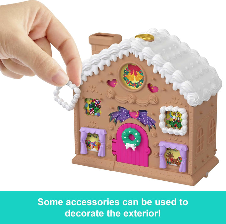 Doll Advent Calendar, DIY Gingerbread House Playset with 24+ Surprises, Dollhouse Furniture, and Holiday Accessories